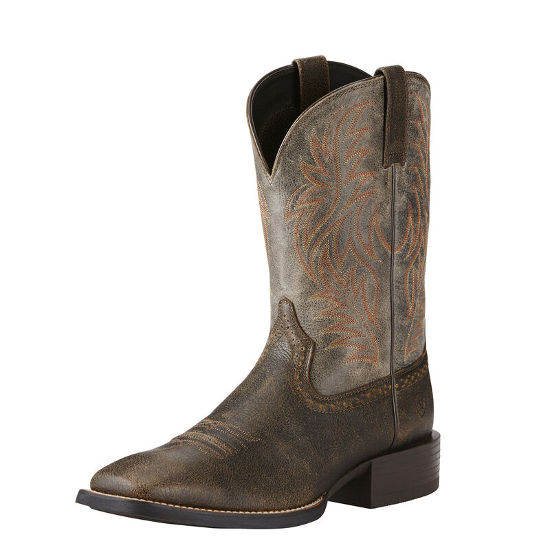 Ariat Sport Wide Square Toe - Miesten TummanRuskea Bootsit ( VUCXNS-105 )